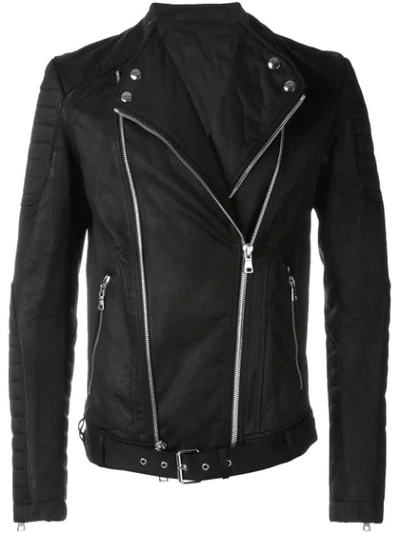 Shop Balmain Biker Jacket In Black