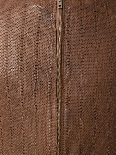 Shop Salvatore Santoro Perforated Bomber Jacket In Brown