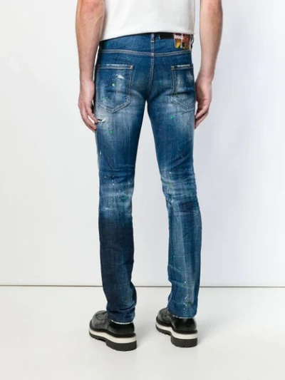 Shop Dsquared2 Distressed Regular Jeans In Blue