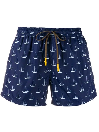 Shop Entre Amis Sailing Boats Swimming Trunks - Blue