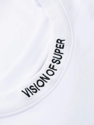Shop Vision Of Super Flames Print Detail T-shirt In White