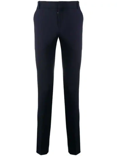 Shop Balmain Skinny Tailored Trousers In Blue
