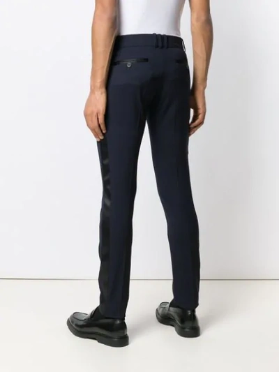 Shop Balmain Skinny Tailored Trousers In Blue