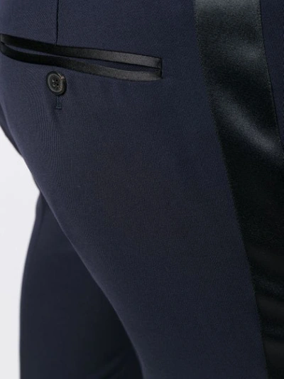 Shop Balmain Skinny Tailored Trousers In Blue