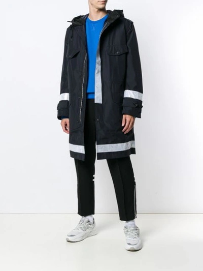 Shop Junya Watanabe Hooded Midi Raincoat In Black