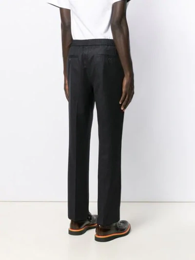 Shop Ferragamo Drawstring Trousers In Black