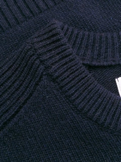Shop Stone Island Compass Badge Sweater In Blue