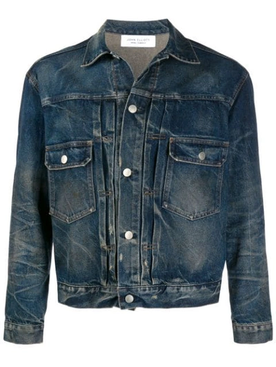 Shop John Elliott Faded Denim Jacket In Osprey