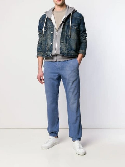 Shop John Elliott Faded Denim Jacket In Osprey