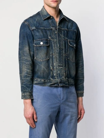 Shop John Elliott Faded Denim Jacket In Osprey