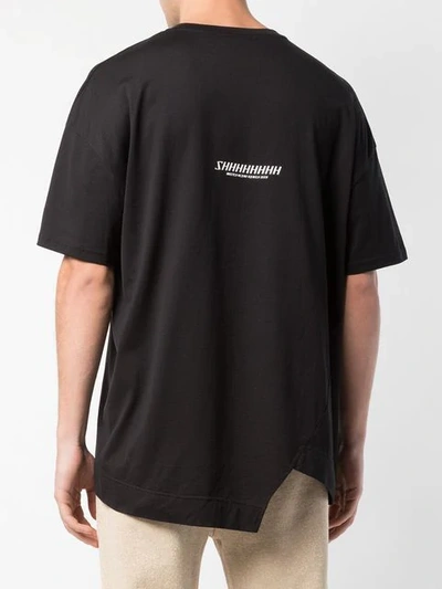 Shop Mostly Heard Rarely Seen Litton Split Hem T-shirt In Black