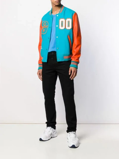 Shop Off-white Two-tone Sport Jacket In Blue Acqua Multi