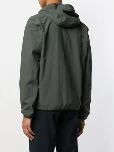 Shop Herno Hooded Zip In Green