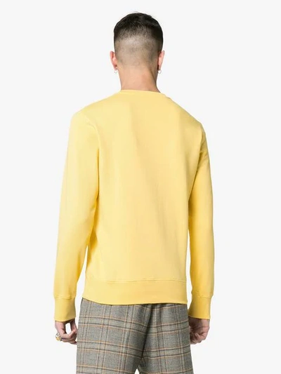 Shop Alexander Mcqueen Embroidered Logo Sweatshirt In Yellow