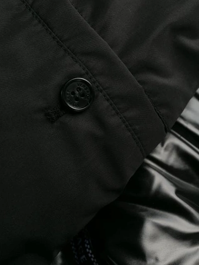 Shop Versace Logo Trimmed Puffer Jacket In Black