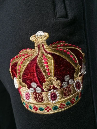 Shop Dolce & Gabbana Heritage Crown Track Pants In Black