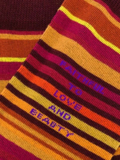 Shop Etro Long Striped Socks In 0600 Multicolor