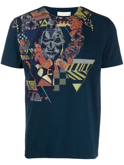 Shop Etro Mask Print T In Blue