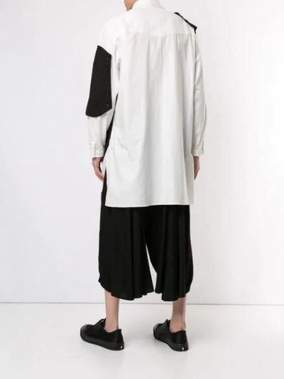 Shop Yohji Yamamoto Detachable Bottom Long Shirt In White