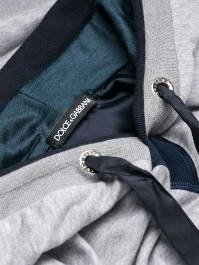 Shop Dolce & Gabbana Logo Patch Hoodie In Grey