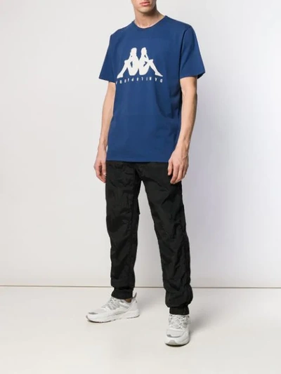 Shop Paura X Kappa Logo Print T-shirt In Blue