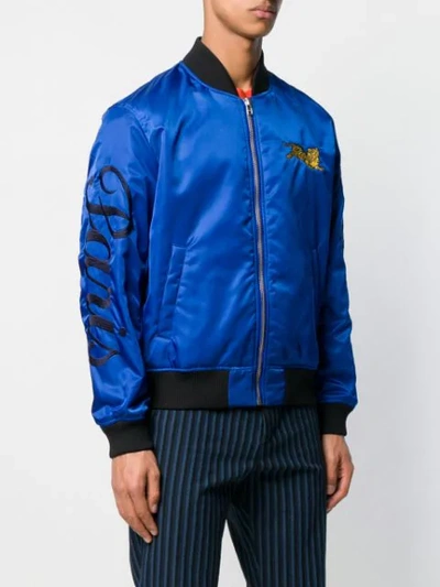 Shop Kenzo Tiger Bomber Jacket In Blue