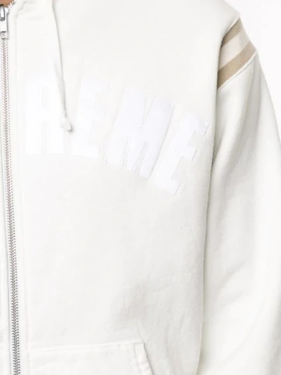 Shop Supreme Logo Zipped Hoodie In White