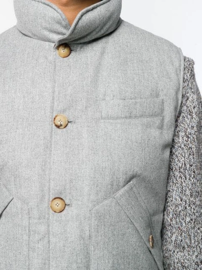 Shop Brunello Cucinelli Padded Waistcoat In Grey