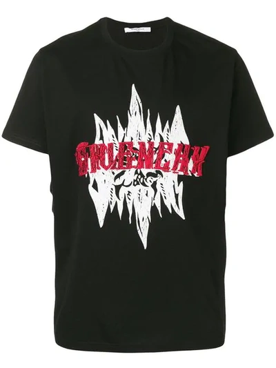 GIVENCHY GIVENCHY SNAKE EMBROIDERED T-SHIRT - 黑色