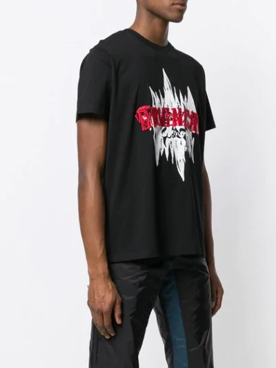 Shop Givenchy Snake Embroidered T-shirt In 001 Black