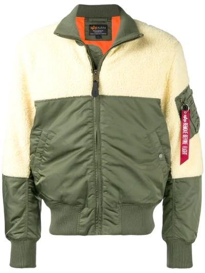 Shop Alpha Industries Two-tone Bomber Jacket In Green