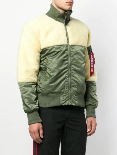 Shop Alpha Industries Two-tone Bomber Jacket In Green