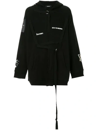 Shop Undercover Oversized Hooded Top In Black