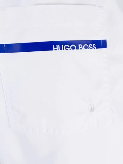 BOSS HUGO BOSS LOGO SWIM SHORTS - 白色