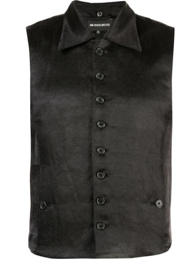 Shop Ann Demeulemeester Graphic Print Waistcoat In Black