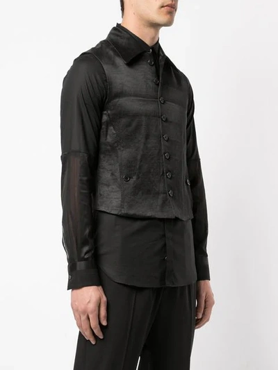 ANN DEMEULEMEESTER GRAPHIC PRINT WAISTCOAT - 黑色