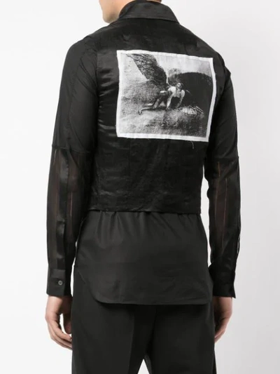 Shop Ann Demeulemeester Graphic Print Waistcoat In Black