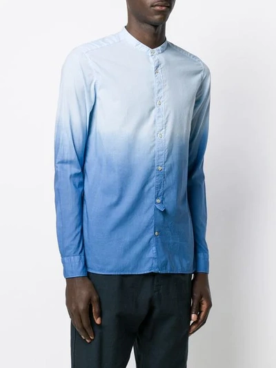 Shop Al Duca D'aosta Ombré Mandarin Collar Shirt In Blue