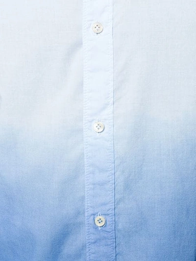 Shop Al Duca D'aosta Ombré Mandarin Collar Shirt In Blue