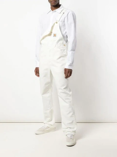 Carhartt Man Overalls Off White Size 30w-30l Organic Cotton In White