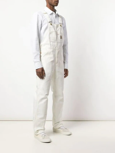 Shop Carhartt Straight-leg Denim Overalls In White