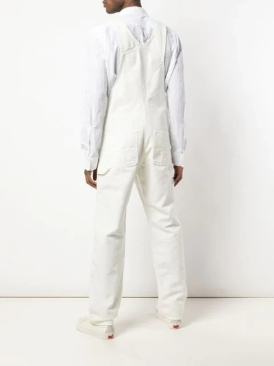 Carhartt Man Overalls Off White Size 30w-30l Organic Cotton In White