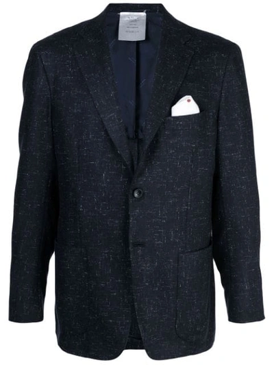 Shop Kiton Speckled Blazer In Blue