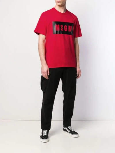 Shop Msgm Logo T In Red
