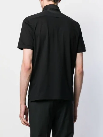 Shop Prada Chest Pocket Polo Shirt In Black