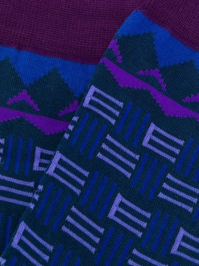 Shop Etro Short Socks With Logo In 0200 Blue