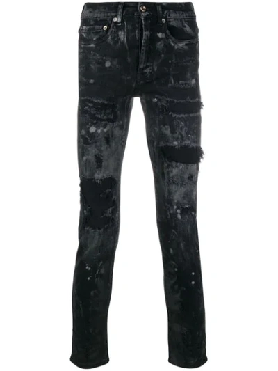 Shop Overcome Destroyed Skinny Jeans In Black