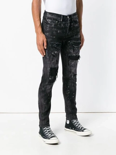Shop Overcome Destroyed Skinny Jeans In Black