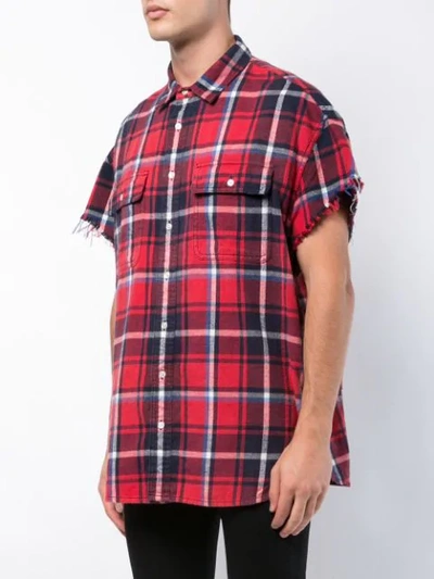 Shop R13 Checked Shortsleeved Shirt In Red ,multicolour