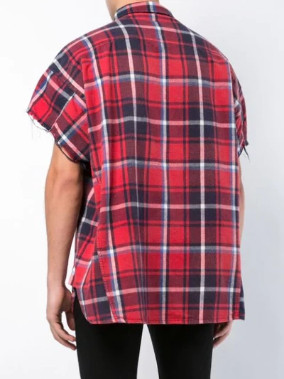 Shop R13 Checked Shortsleeved Shirt In Red ,multicolour